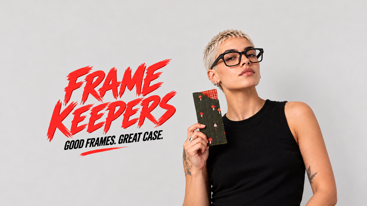 Frame Keepers quilted glasses cases — desktop collection hero
