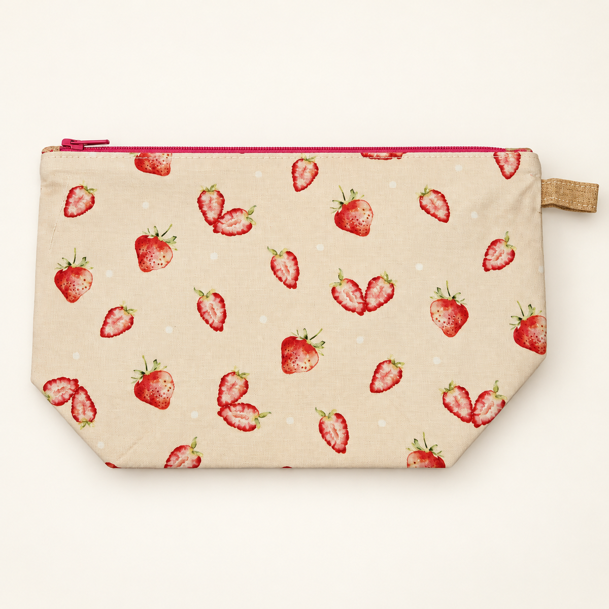 Berry Together cotton Studio Zipper Pouch, flat view
