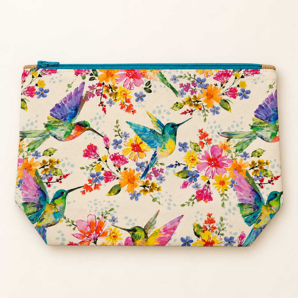 Humming Along cotton Studio Zipper Pouch, flat view
