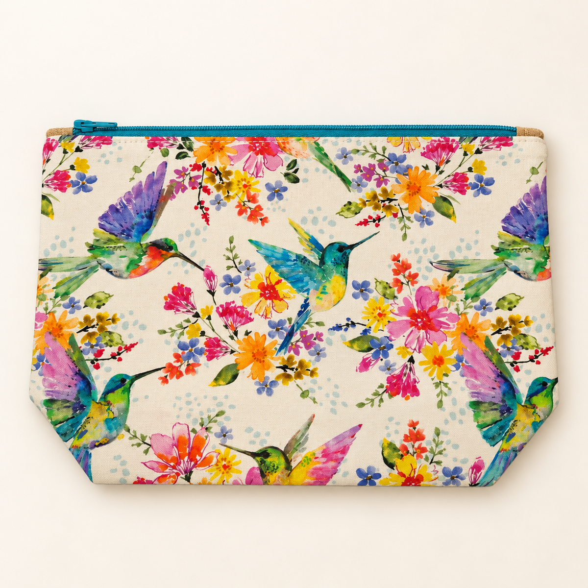 Humming Along cotton Studio Zipper Pouch, flat view