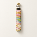 Pastel Parade pastel watercolor rainbow cotton scrunchie wristlet with silver hardware