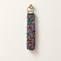 Petal Paisley paisley flowers cotton scrunchie wristlet with silver hardware