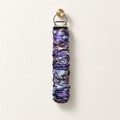 purple watercolor scrunchie wristlet with silver hardware