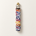 rainbow cheetah scrunchie wristlet with silver hardware